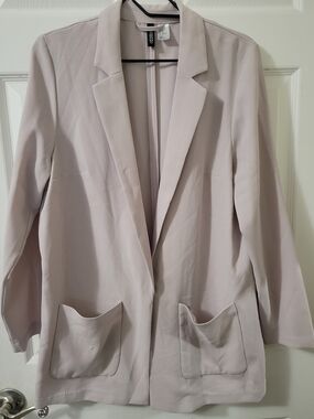 Woman Within Light Mauve Open-Front Blazer Jacket